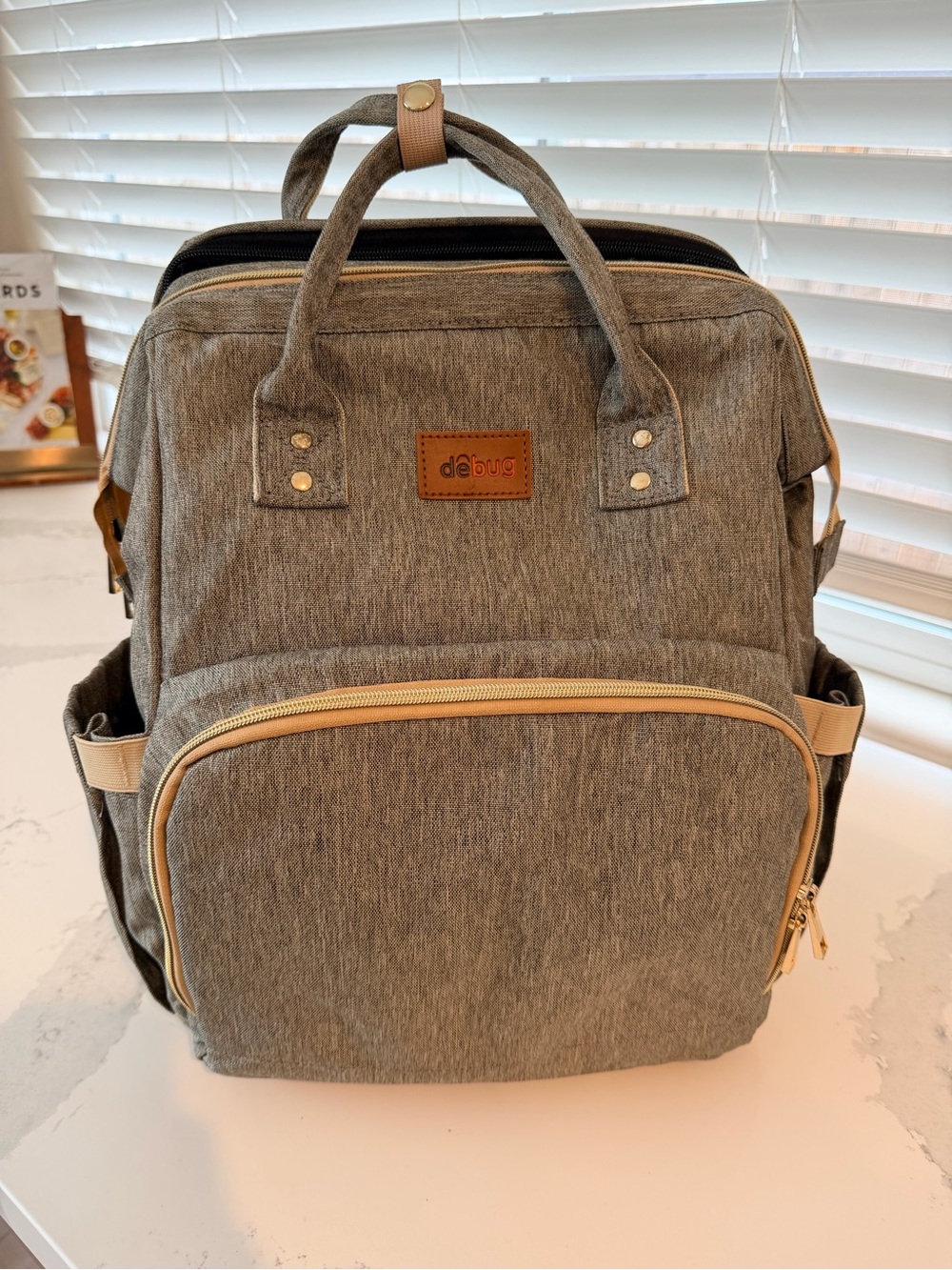Gray deBug Diaper Backpack